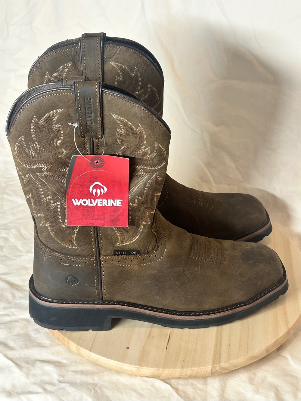 Wolverine Men's Rancher Square-Toe Steel-Toe Wellington Work Boots 10.5EW